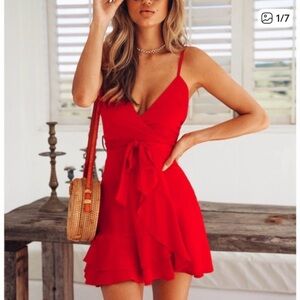 Hello Molly Vibrant Red Mini Dress